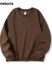 New Fall/Winter Crew Neck Sweatshirt Women's Long Sleeve White Solid Loose Casual Crop Top for Girls Autumn Fashion