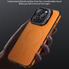For iPhone 16 Pro Magnetic Case with Lens Kickstand Leather Phone Back Cover