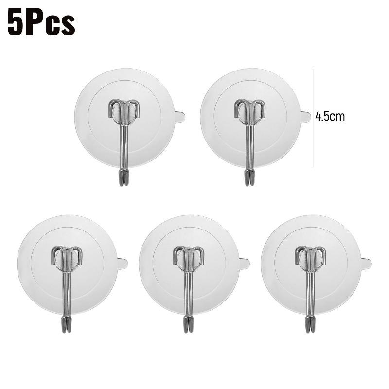 Transparent PVC Suction Cup Hooks Heavy Duty Removable Glass Hook Hanging Towels Keys Holders Kitchen Bathroom Window Hangers