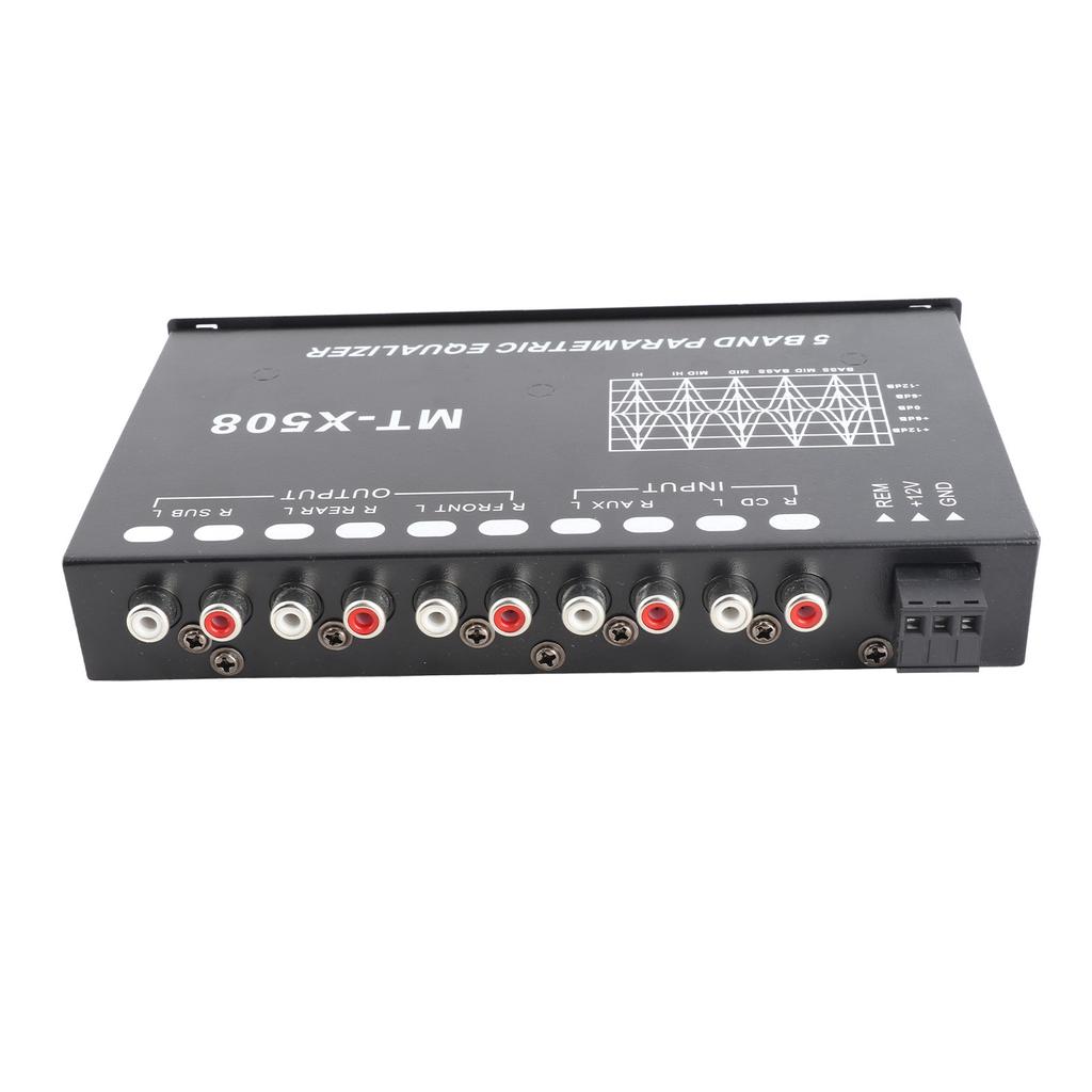 Car Audio Equalizer Adjustable 5 Bands Precise Tuning EQ Tuning Crossover Amplifier Graphic Equalizer