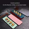 Rectangular Shape Sushi Plate Multicolor Flat Plate Creative Restaurant Plate  Restaurant Use