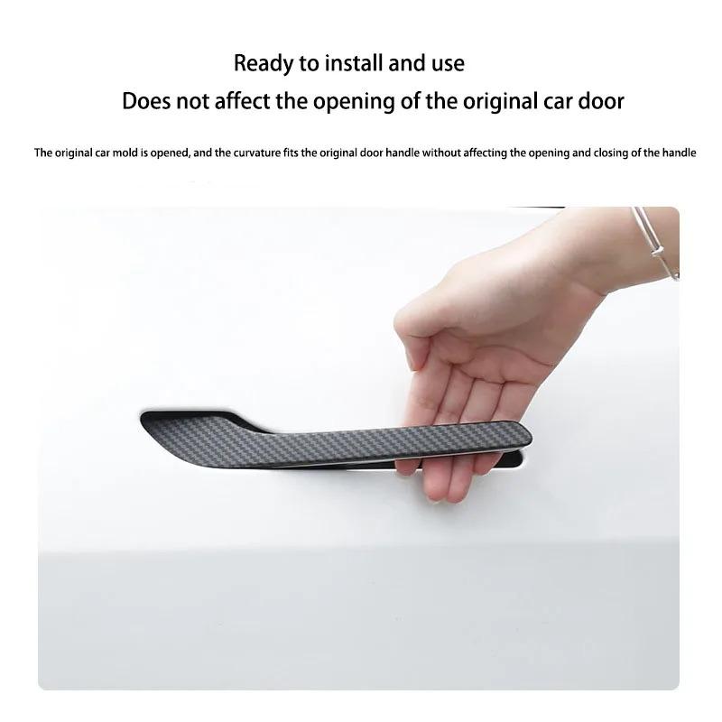 4-piece Set of Door Handle Protectors for Tesla Model Y Juniper Model 3 Highland 2025 ABS Door Handle Stickers Durable Car Part