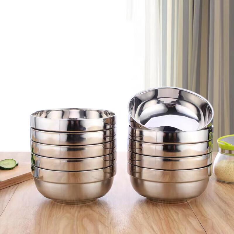 Stainless Steel Double-Layer Korean Style Bowl