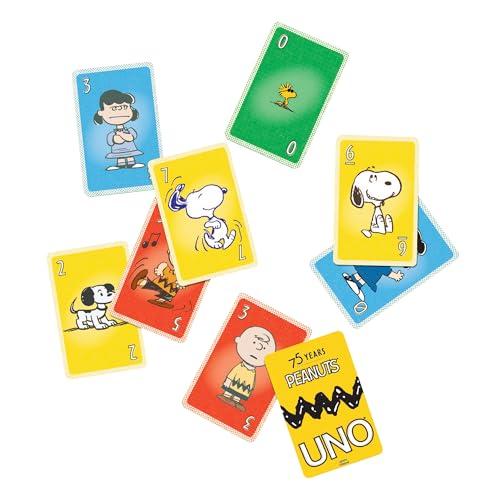 Mattel Games UNO Canvas Peanuts Game, Party Supplies, 112 Cards, 2-10 Players, Ages 7 and Up, Yellow, JFP04