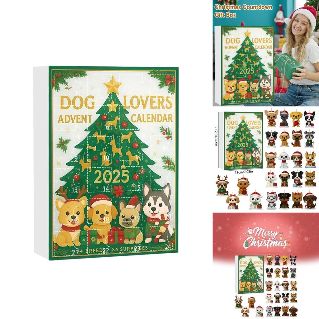 Dog Enthusiast Christmas Advent Calendar With Acrylic Decorations For Festive Celebrations