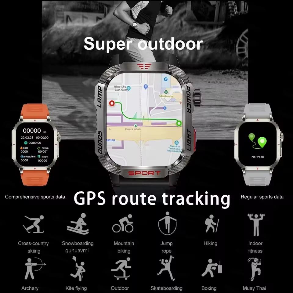 2025 שעון חכם ספורט מקצועי חיצוני GPS חדש גברים נשים דופק שיחת BT עמיד למים 3ATM שחייה כושר שעונים חכמים