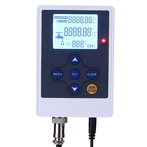 Water Flow Control Meter LCD Display Controller + G1/2" Water Hall Sensor Flow Meter Counter 1-30L/min + G1/2" Solenoid Valve Normally Closed N/C + DC