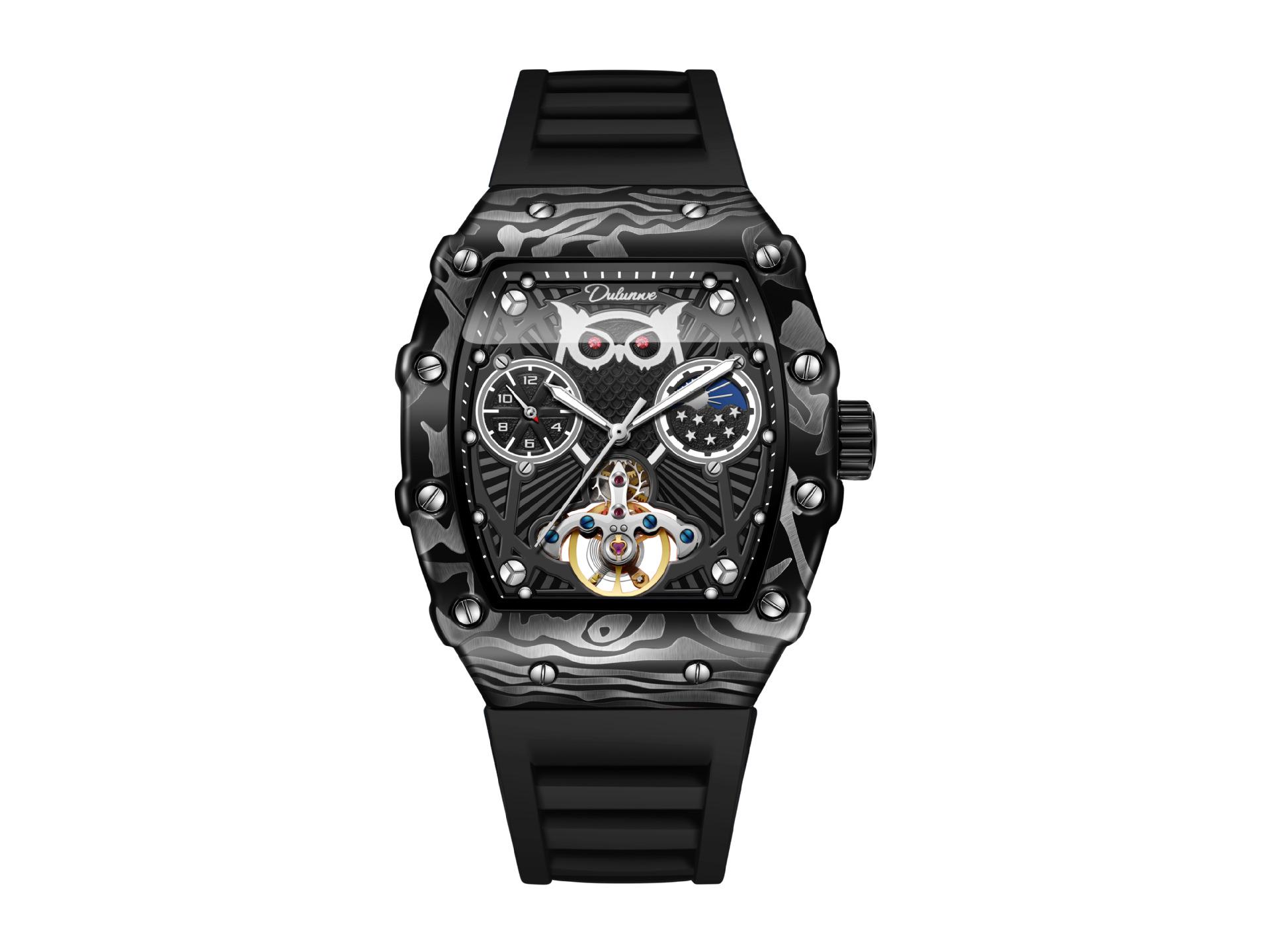 2025 Durham We Owl Мужские автоматические механические часы - Модель Richard, Квадратный дизайн, Горячая распродажа.