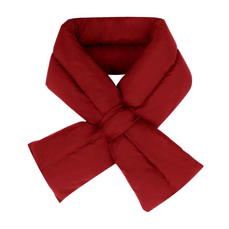 

Autumn Winter Down Scarf For Women Girls Soft Cross Solid Colors Waterproof Plush Scarves Lady Warmer Neck Protection New A7