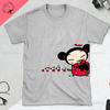 Pucca and Garu Cute Love Cat T Shirt Women Cotton Short Sleeve Kawaii Print Tshirt Funny Cartoon Graphic TShirts Woman Clothing