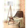 Lampadaire Trépied En Bois TOMONS Avec Tablette Et Ampoule E27 8W - Style Scandinave