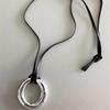 Tooxika Simple Light Luxury Design O-ring Pendant Necklace Leather Cord Adjustable Long Jumper Chain Women