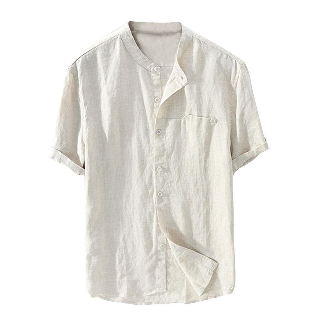 Men Casual Loose Short-sleeved Fashion Summer Beach Quick-drying Shirt
