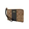 COACH Corner Zip Leather Pochette Clutch Coin Wrist Bag Wallet Small Women's Black Brown (Unisex) Wallets 58035 IMCBI