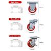 4pcs 1.5 " Universal Swivel with Brake Casters Heavy Duty Plate Industrial Caster Quiet Rotating Wheels Trolley Furniture Castor