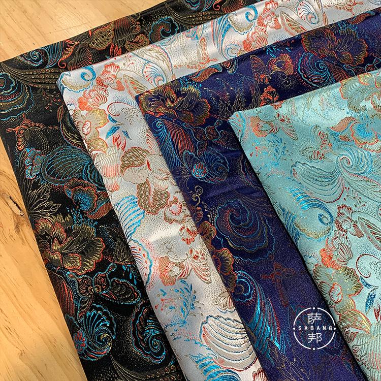 Butterfly love flower brocade handmade diy thick brocade jacquard cheongsam fabric handmade diy cloth 75CM*50CM