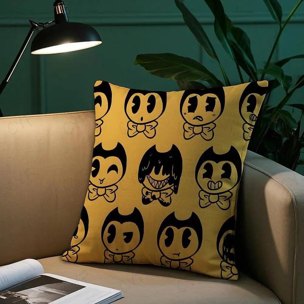 B-Bendy And The I-Ink Machine Anime Pillow Case Safe Custom Photo Pillow, Anti-Fade Brushed Fleece Cushion