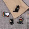 Colorful Cartoon Cat & Duck Brooch - Cute Rainbow Animal Accessory