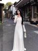 Elegant Lace Patchwork Knit Dress - High-End Waist-Cinching Long Skirt for Autumn/Winter