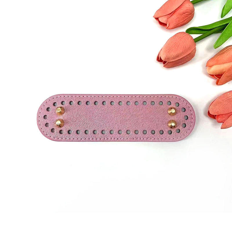 Fondo Ovale Lungo Per Borsa Lavorata a Maglia Accessori Borse in Pelle PU Base per Borsa a Mano Fatto a Mano Con Fori Colore Solido Fai da Te Fondo per Borsa all'Uncinetto