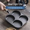 Non-Stick Cast Iron 4-Hole Breakfast Frying Pan for Eggs & Burgers