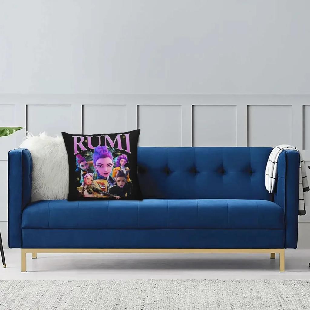 Rumi Kpop Demon Hunters Pillowcase, Double Sided Printing Cushion Cover, Anime Polyester Decor Throw For Home Sofa