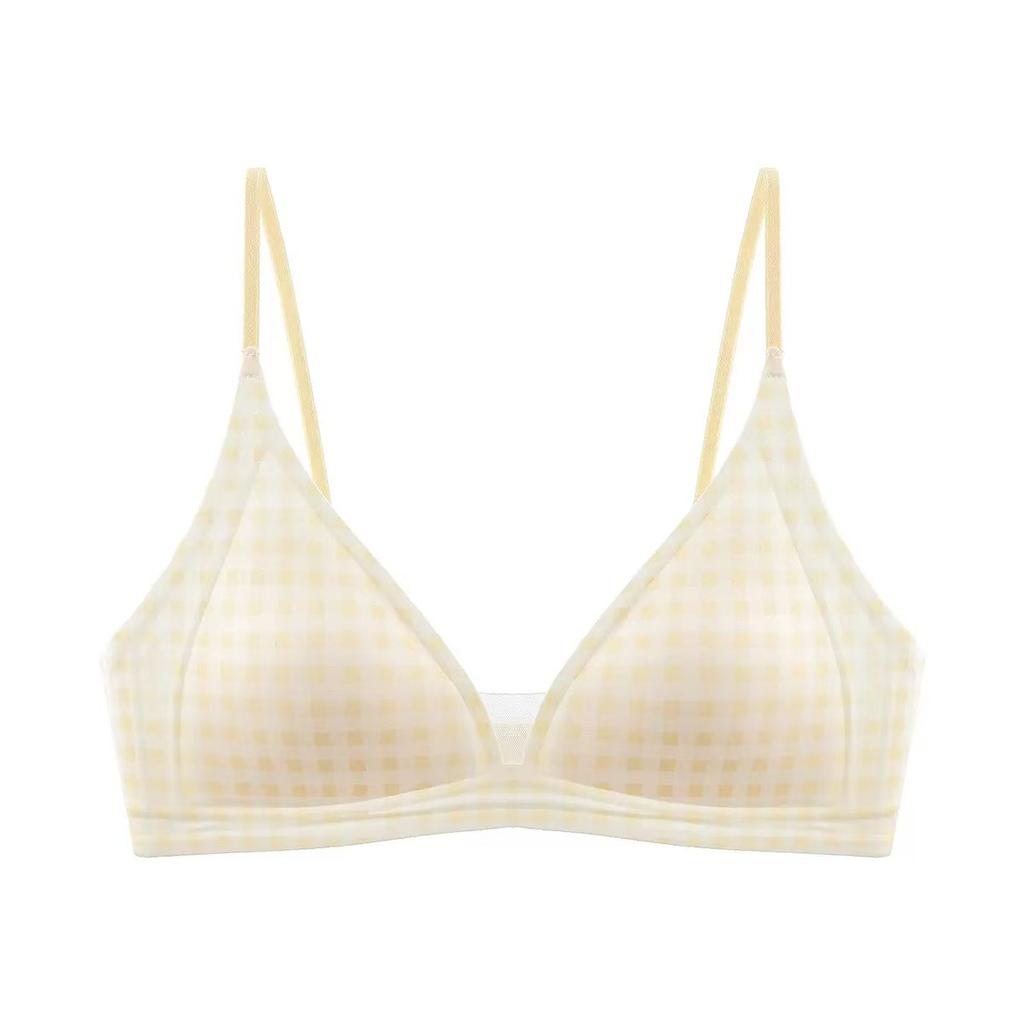 Thin Shoulder Strap Thin Summer French Satin Seamless Deep V Triangle Cup Comfortable Invisible Bra Cover