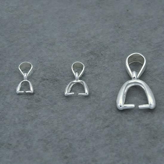 S925 Sterling Silver Jade Buckle Pendant, Handmade DIY Jewelry Accessory Plain Silver