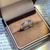 European Hot-Selling Blue Zircon Starry Sky Ring with Diamond Moon Inlay for Couples