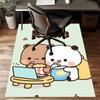 Custom Yier BuBu Bear Mat Personalized Name, Polyester Washable Indoor Entryway Rug, Gift for Christmas, Easter, Thanksgiving Day