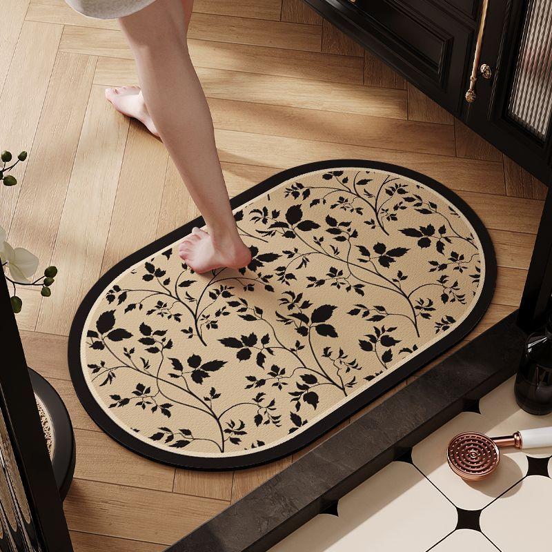 Vintage Bathroom Mat Luxury High-End Diatomaceous Earth Water-Absorbent Non-Slip Bathroom Shower Room Door Quick-Dry Foot Mat