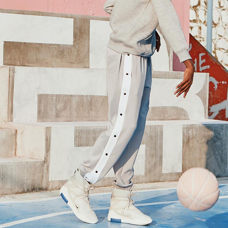 Nové módní kalhoty pro volný čas 2024 Pánské knoflíkové basketbalové kalhoty Volné a prodyšné fitness sportovní ochranné kalhoty