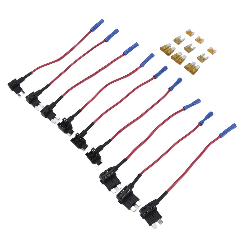 9 Pack 12V Add A Circuit Adapter 3 Types Fuse Tap Holder Standard Mini Low Profile with 5A Blade Fuse