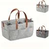 Large Baby Felt Storage Nursery Organizer Basket Infant Diaper Bag with Handle Caddy Changing Nappy Kids Storage Carrier