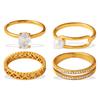 Simple wind sugar cube multi-layer diamond-encrusted zircon open ring women's stainless steel light luxury unique adjustable ring