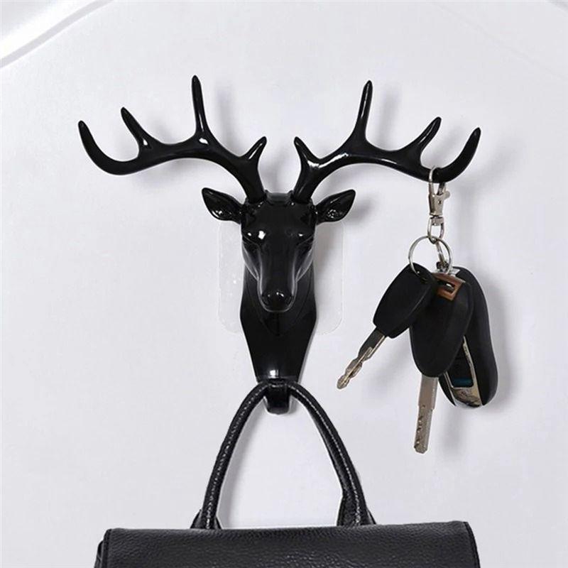 M-Modern-Deer Shape Home Decoration Hook Wall Shelf Wall Hanging Wall Personality Deer Head Wall Key