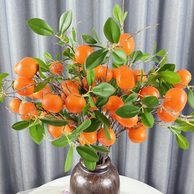 Green Leaves Artificial Orange Branch Faux Orange Luxury Artificial Orange Fruit Realistic Elegant Simulation Fruit Tree