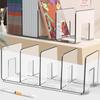 Acrylic Book End for Shelves 4 Compartments Book End Desk Book Stopper Magazine Stand Space Saving Book Organiser