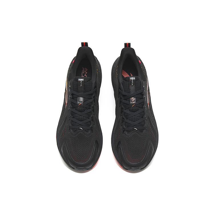 New Anta Rocket 4.0 Cushioned Anti Slip Wear Resistant Breathable Lightweight Low Top Running Shoes Men's Black Orange 112245530-1