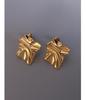 Dongdaemun Pleated Textured Earrings In 18K Gold-Plated Titanium Steel