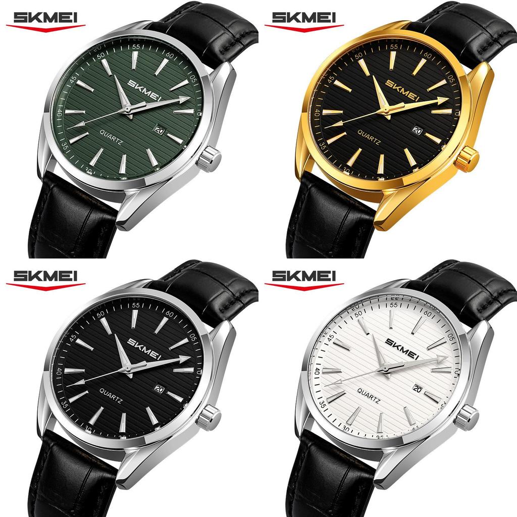 Mens Business Wristwatch With Leather Band And Waterproof Quartz Movement For Professional Adults