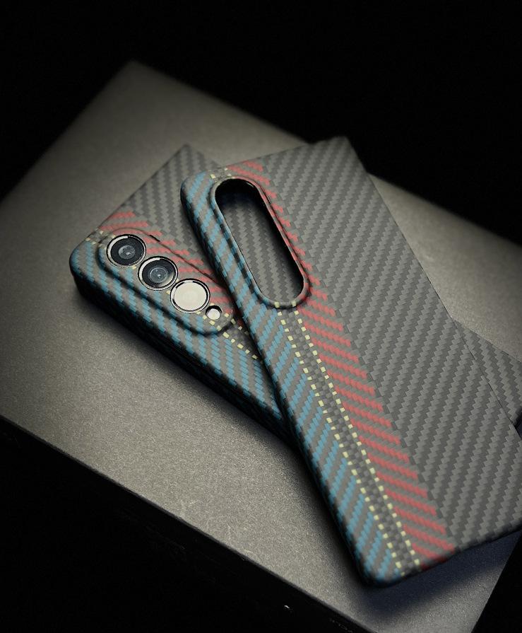 Suitable for Samsung W25 Mobile Phone Case Magnetic Suction Zfold5 Ultra-thin Anti-drop Kevlar Aramid Fiber Protective Case W25