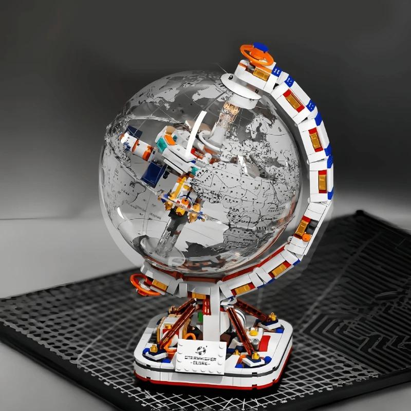 Kids Science Toy Technology Geography Blocks Kit Electric Globe Model 3D Puzzle Gadget Learning Educational Toys for Children