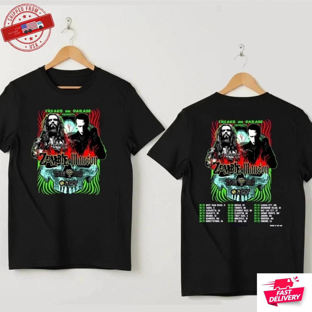 Rob Zombie Freaks On Parade Tour 2026 Concert Graphic T-Shirt Unisex Size S-5XL