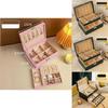 Classic Leather Jewelry Box With Multiple Layers For Elegant Storage Of Earrings Rings And Necklaces