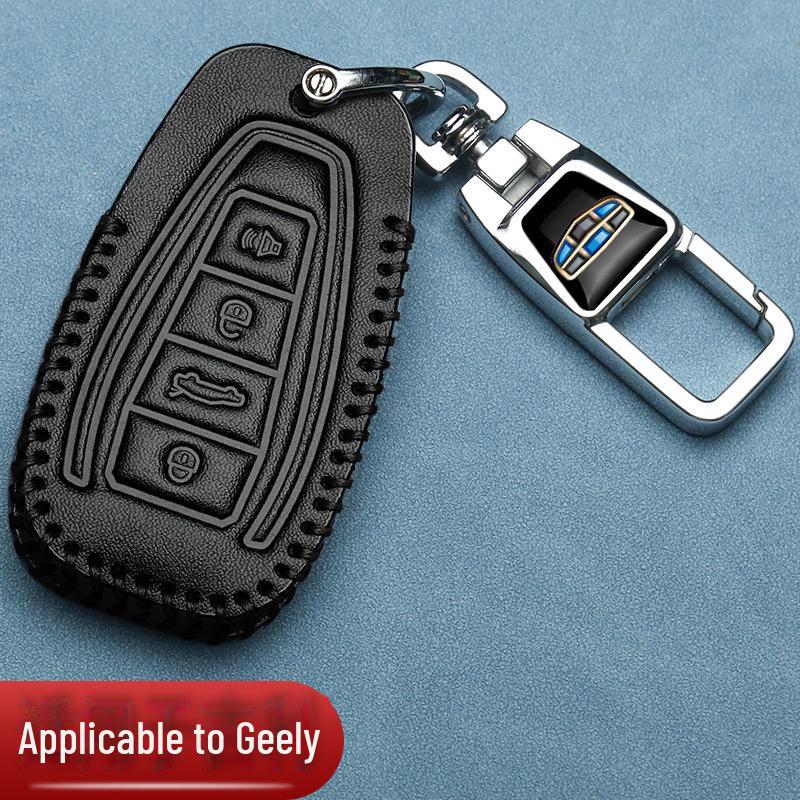 Leather Key Cover for Geely Emgrand 4th Gen, Xingyue L, Boyue, Xingrui, GS Vision X6, and Panda Mini Cars