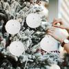 24/6Pcs White Christmas Balls Ornaments Round Foam Balls DIY Xmas Tree Hanging Pendant Ball Home Xmas New Year Party Decorations