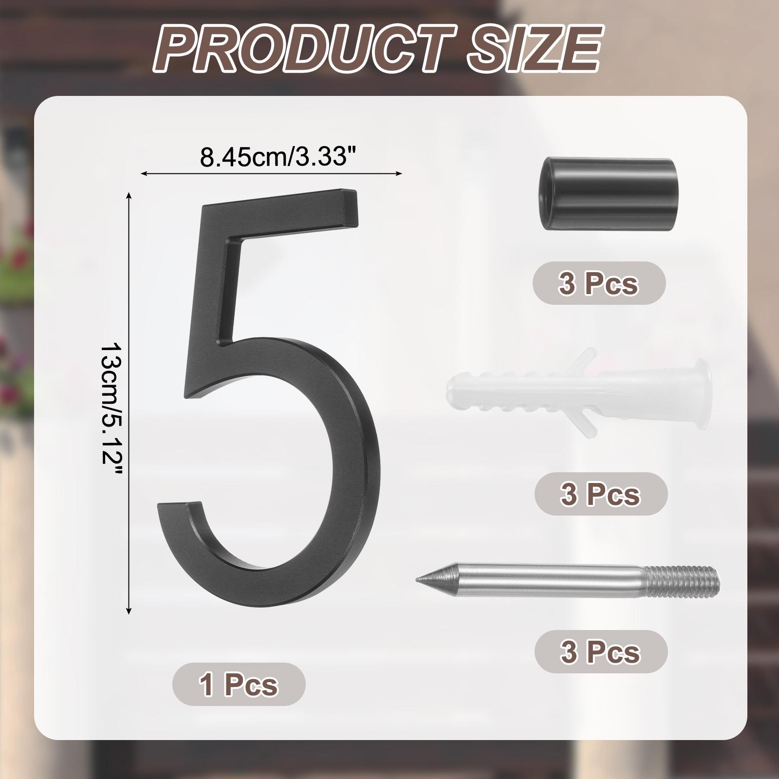 

10 0-9 Floating House Numbers Solid Aluminum Modern Address Number for Outside with Nails Kit for Home Street Office Sign Black