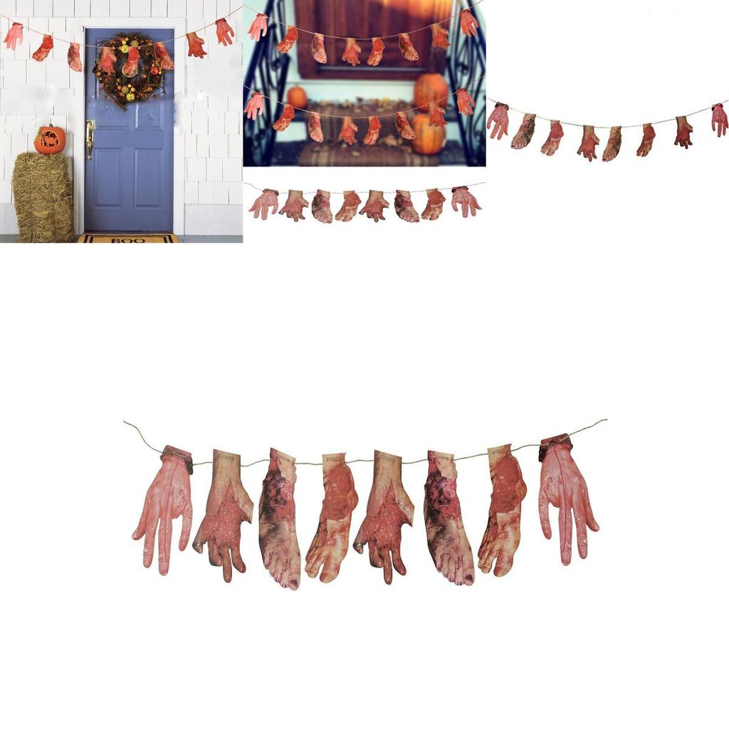 Horrifying Halloween Fake Body Parts Garland For Spooky Party Decorations