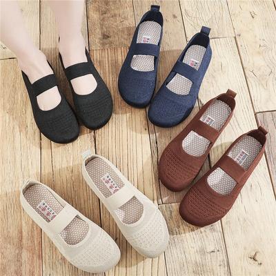 New Old Mother Shoes Women's Walking Shoes Soft-soled Cloth Shoes Woven Breathable Flat-soled Work Shoes Women's Shoes